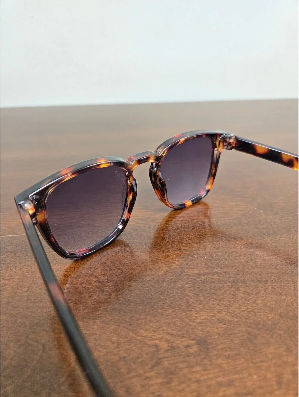 West Loop NS0822 Tortoise Shell Square Sunglasses Brown Gradient Lenses